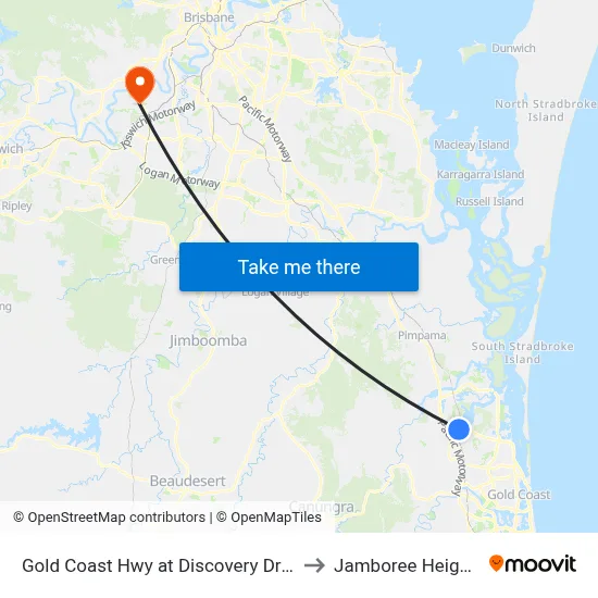 Gold Coast Hwy at Discovery Drive to Jamboree Heights map