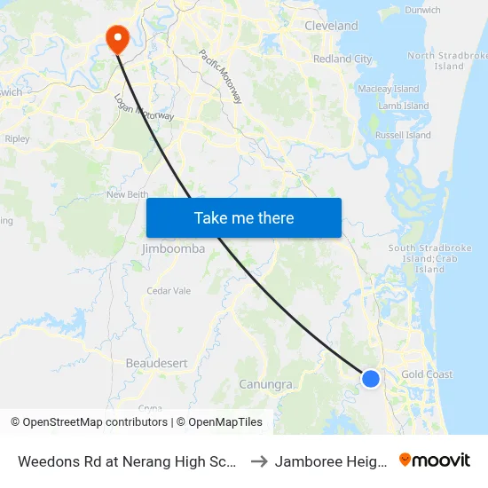 Weedons Rd at Nerang High School to Jamboree Heights map