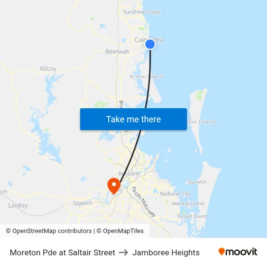 Moreton Pde at Saltair Street to Jamboree Heights map