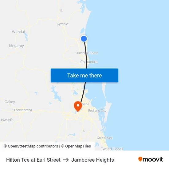 Hilton Tce at Earl Street to Jamboree Heights map