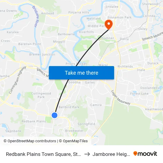 Redbank Plains Town Square, Stop B to Jamboree Heights map
