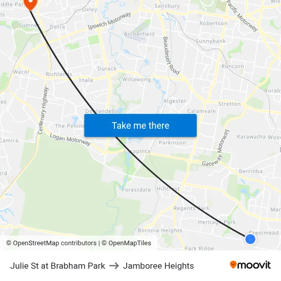 Julie St at Brabham Park to Jamboree Heights map