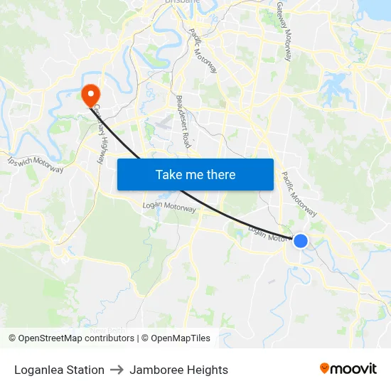 Loganlea Station to Jamboree Heights map