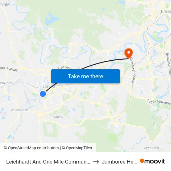 Leichhardt And One Mile Community Centre to Jamboree Heights map
