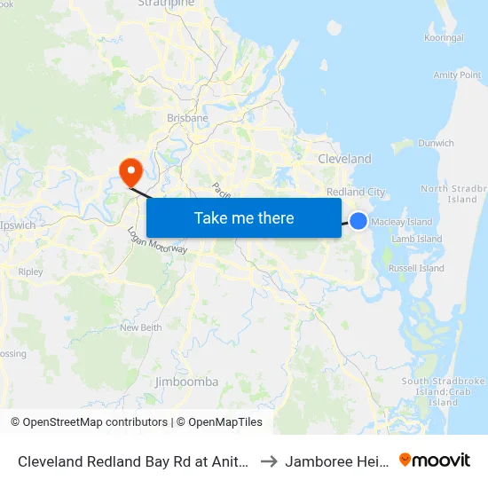 Cleveland Redland Bay Rd at Anita Street to Jamboree Heights map