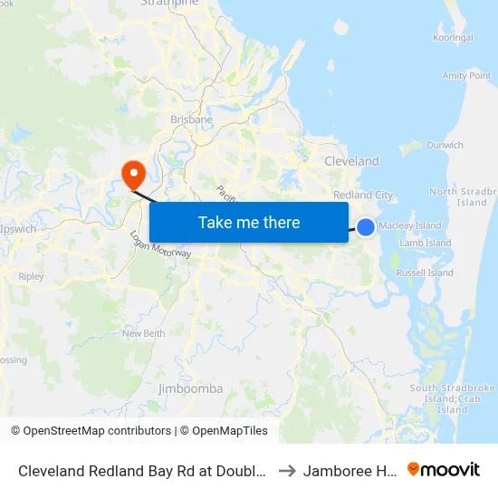 Cleveland Redland Bay Rd at Double Jump Road to Jamboree Heights map
