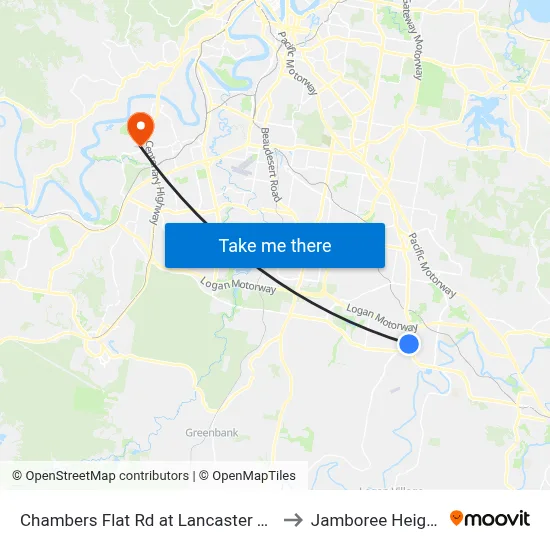 Chambers Flat Rd at Lancaster Park to Jamboree Heights map