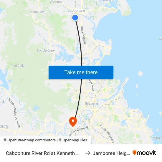 Caboolture River Rd at Kenneth Street to Jamboree Heights map