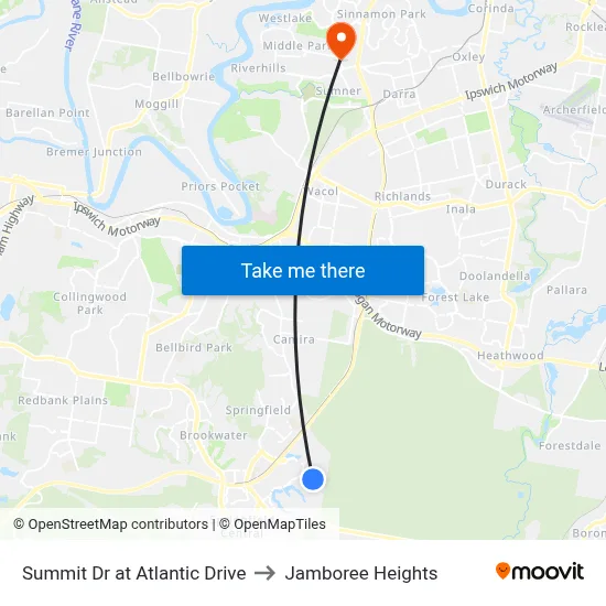 Summit Dr at Atlantic Drive to Jamboree Heights map