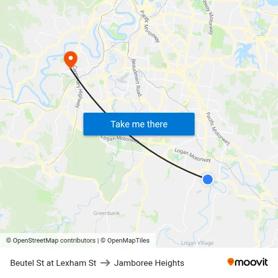 Beutel St at Lexham St to Jamboree Heights map