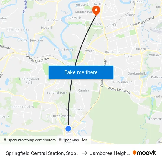 Springfield Central Station, Stop A to Jamboree Heights map