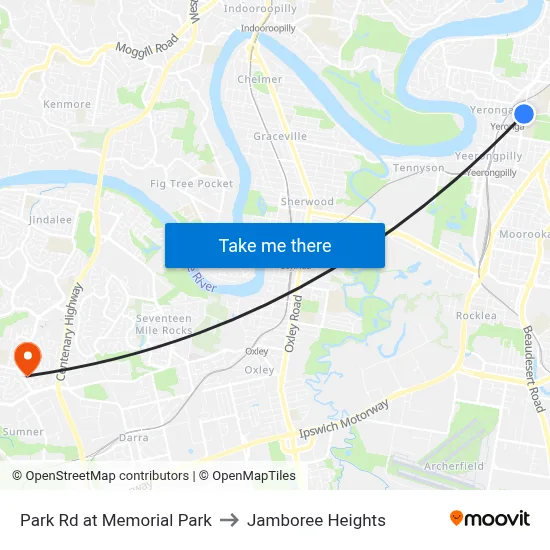 Park Rd at Memorial Park to Jamboree Heights map