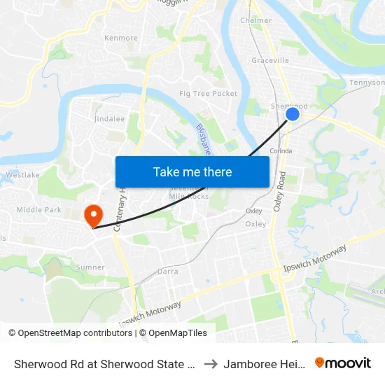 Sherwood Rd at Sherwood State School to Jamboree Heights map