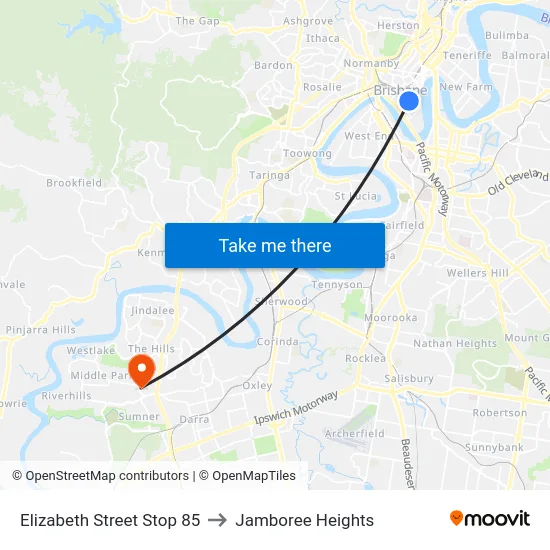 Elizabeth Street Stop 85 to Jamboree Heights map