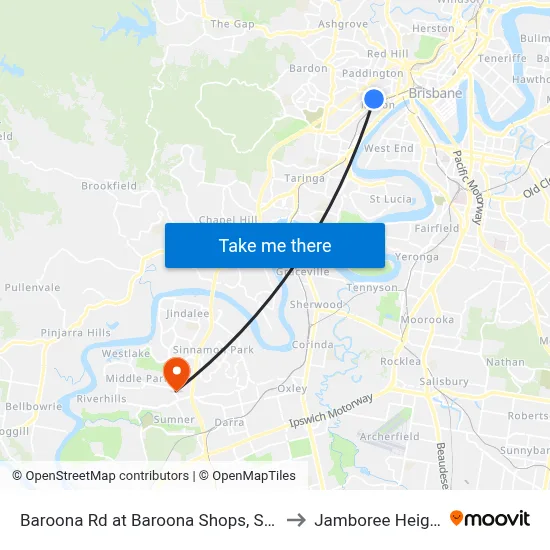 Baroona Rd at Baroona Shops, Stop 7 to Jamboree Heights map