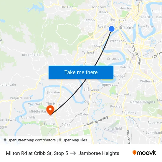 Milton Rd at Cribb St, Stop 5 to Jamboree Heights map