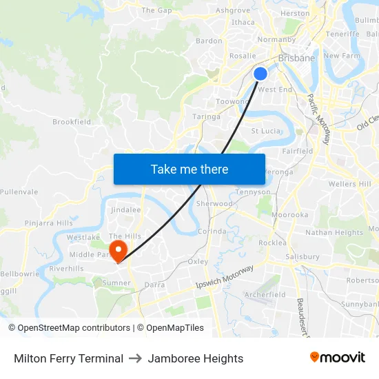 Milton Ferry Terminal to Jamboree Heights map