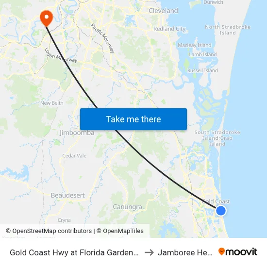 Gold Coast Hwy at Florida Gardens Station to Jamboree Heights map
