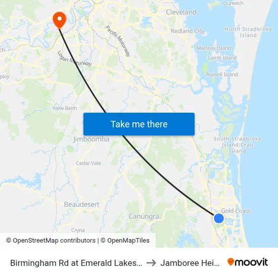 Birmingham Rd at Emerald Lakes Drive to Jamboree Heights map