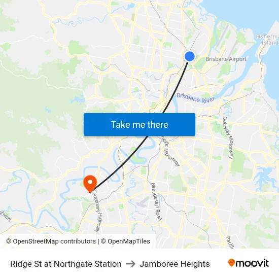 Ridge St at Northgate Station to Jamboree Heights map