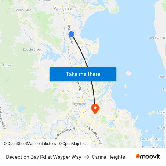 Deception Bay Rd at Wayper Way to Carina Heights map