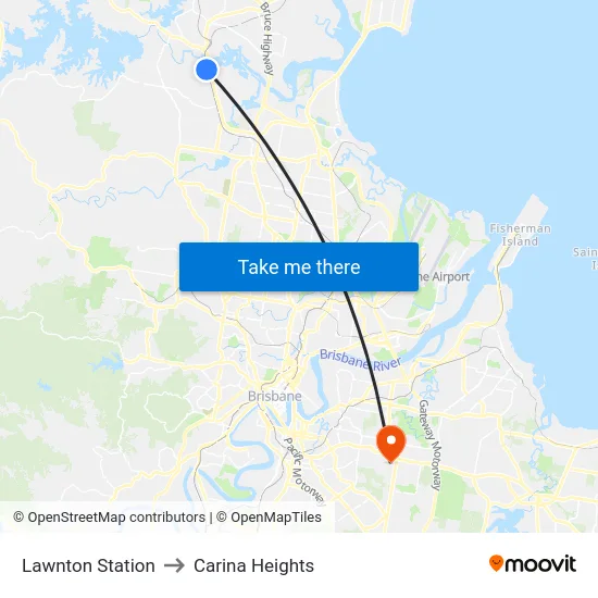 Lawnton Station to Carina Heights map