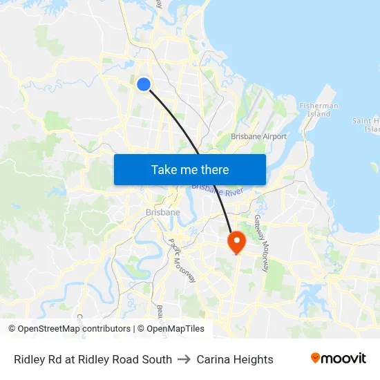 Ridley Rd at Ridley Road South to Carina Heights map