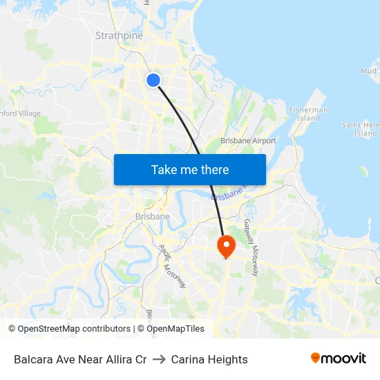 Balcara Ave Near Allira Cr to Carina Heights map