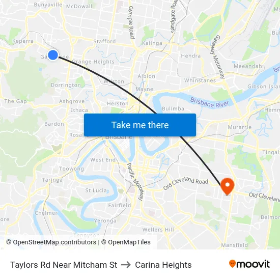 Taylors Rd Near Mitcham St to Carina Heights map