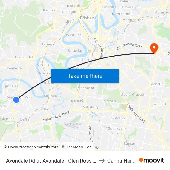 Avondale Rd at Avondale - Glen Ross, Stop 61 to Carina Heights map