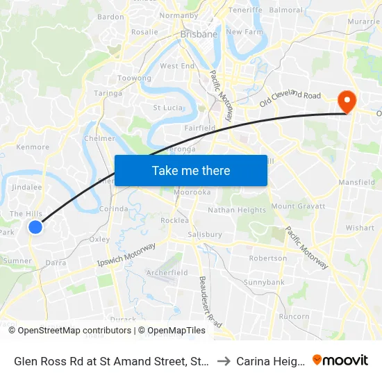 Glen Ross Rd at St Amand Street, Stop 53 to Carina Heights map