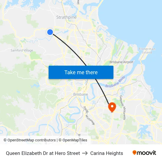 Queen Elizabeth Dr at Hero Street to Carina Heights map