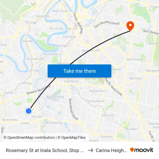 Rosemary St at Inala School, Stop 75 to Carina Heights map