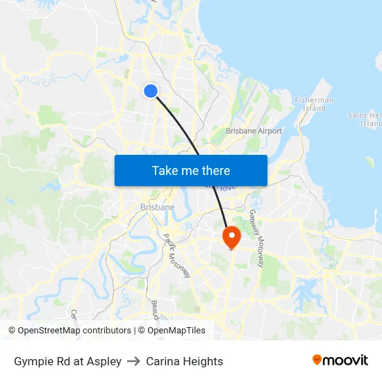 Gympie Rd at Aspley to Carina Heights map