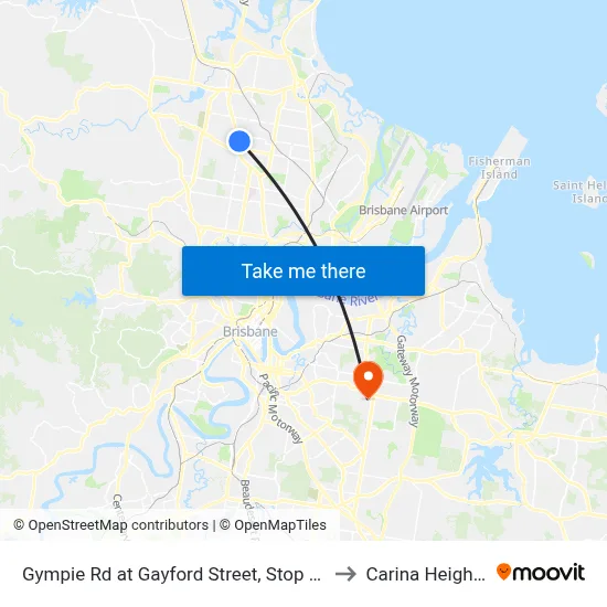 Gympie Rd at Gayford Street, Stop 44 to Carina Heights map