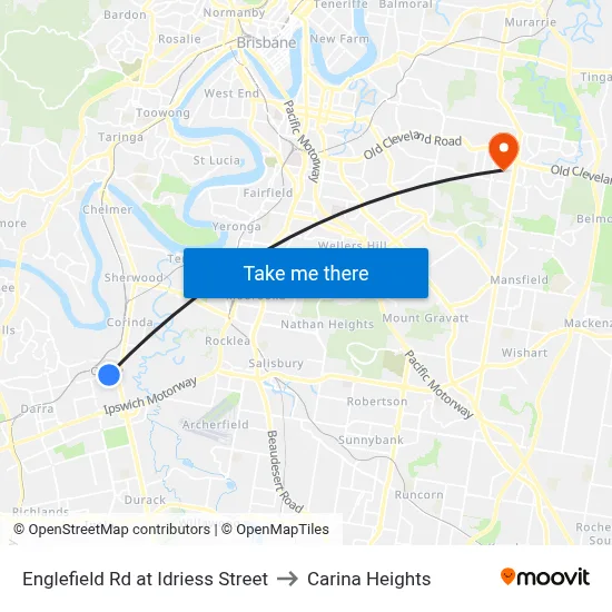 Englefield Rd at Idriess Street to Carina Heights map