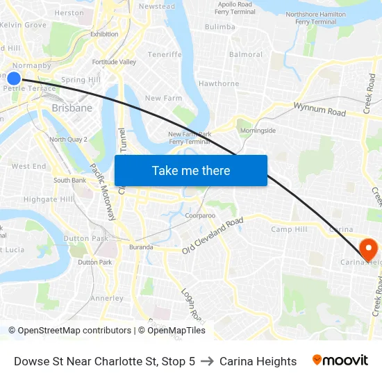 Dowse St Near Charlotte St, Stop 5 to Carina Heights map