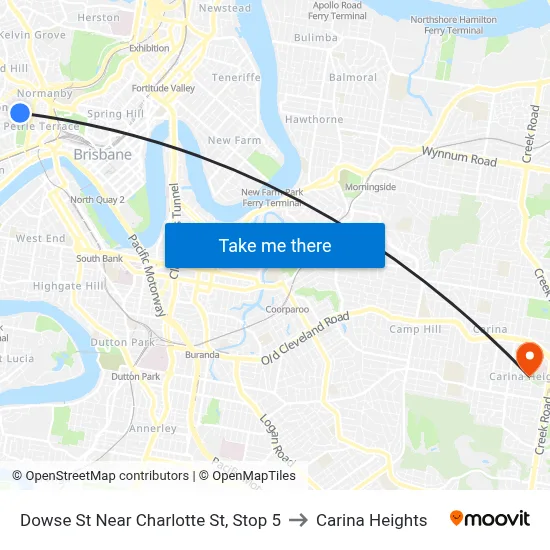 Dowse St Near Charlotte St, Stop 5 to Carina Heights map