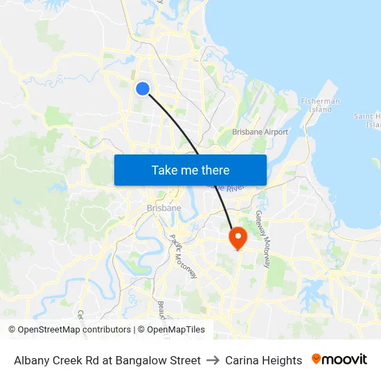 Albany Creek Rd at Bangalow Street to Carina Heights map