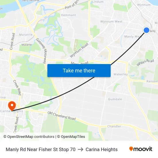 Manly Rd Near Fisher St Stop 70 to Carina Heights map