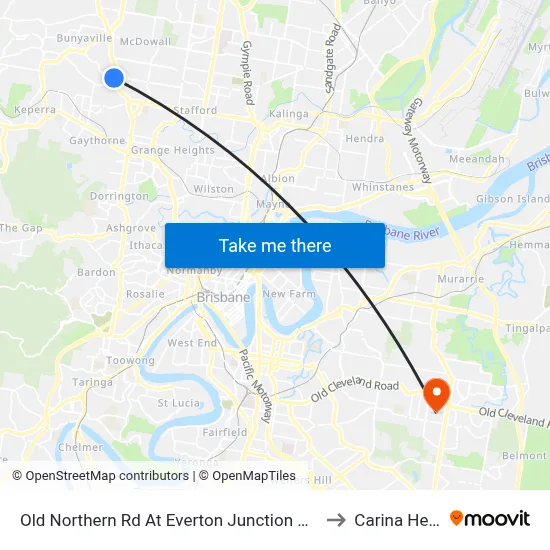 Old Northern Rd At Everton Junction Near Drake St to Carina Heights map
