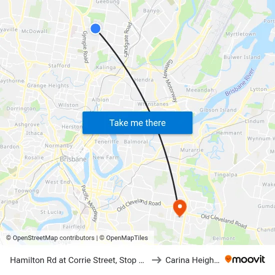 Hamilton Rd at Corrie Street, Stop 51 to Carina Heights map