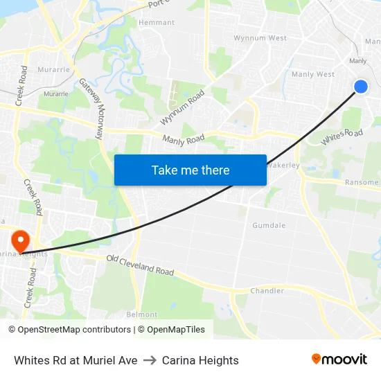 Whites Rd at Muriel Ave to Carina Heights map