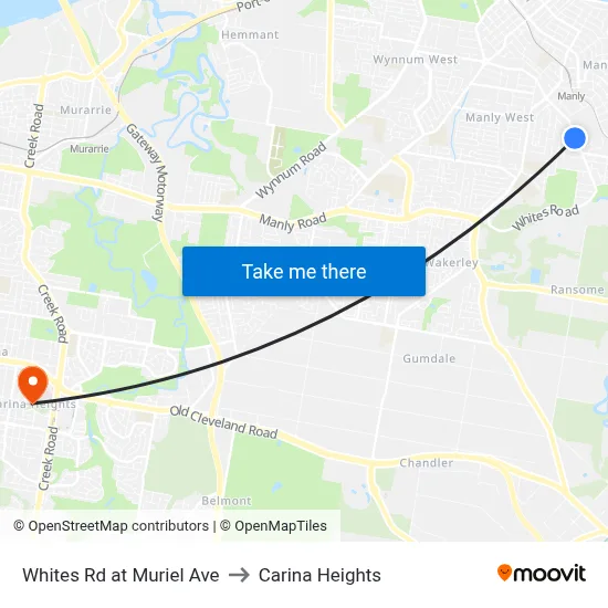Whites Rd at Muriel Ave to Carina Heights map