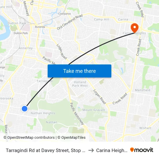Tarragindi Rd at Davey Street, Stop 40 to Carina Heights map