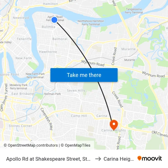 Apollo Rd at Shakespeare Street, Stop 39 to Carina Heights map