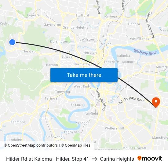 Hilder Rd at Kaloma - Hilder, Stop 41 to Carina Heights map