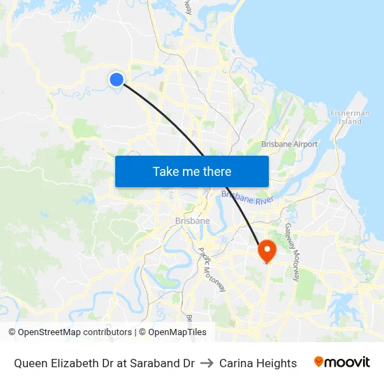 Queen Elizabeth Dr at Saraband Dr to Carina Heights map