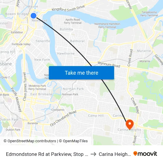 Edmondstone Rd at Parkview, Stop 14 to Carina Heights map