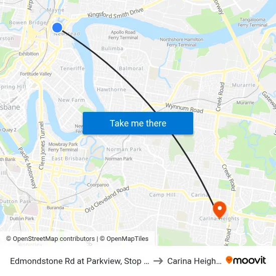 Edmondstone Rd at Parkview, Stop 14 to Carina Heights map